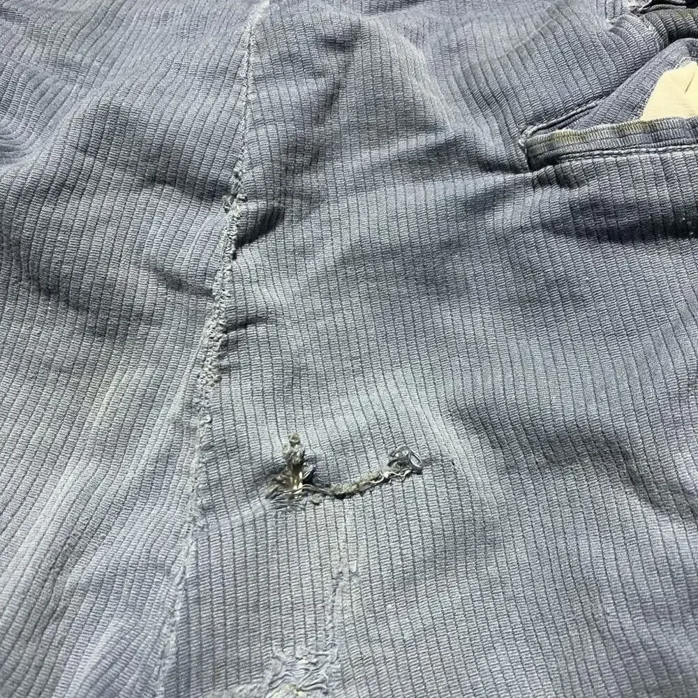 Vintage 50s Liberty Blue Corduroy Side Clasp Chinos 29x28